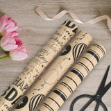 Birthday Wrapping Paper, 3 Rolls Kraft Wrapping Paper With Happy Birthday Font, Stripes, Balloons Pattern Assortment ?17 Inch X 120 Inch (10 Feet) Per Roll