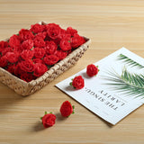 100 Pcs 1.3 Inches Mini Red Rose Head Fake Red Roses Artificial Flowers For Home Diy Flower Wall Party Birthday Decor