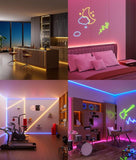50FT RGB LED Neon Rope Lights with App & Remote Control Music Sync IP65 Waterproof Strip