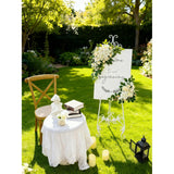 Pack Of 2 Wedding Arch, Artificial Flowers, Wedding Decor?Flower Garland Be Suited To Banquet, Party, Reception Entrance Welcome Sign And Background Decoration (Milky White)