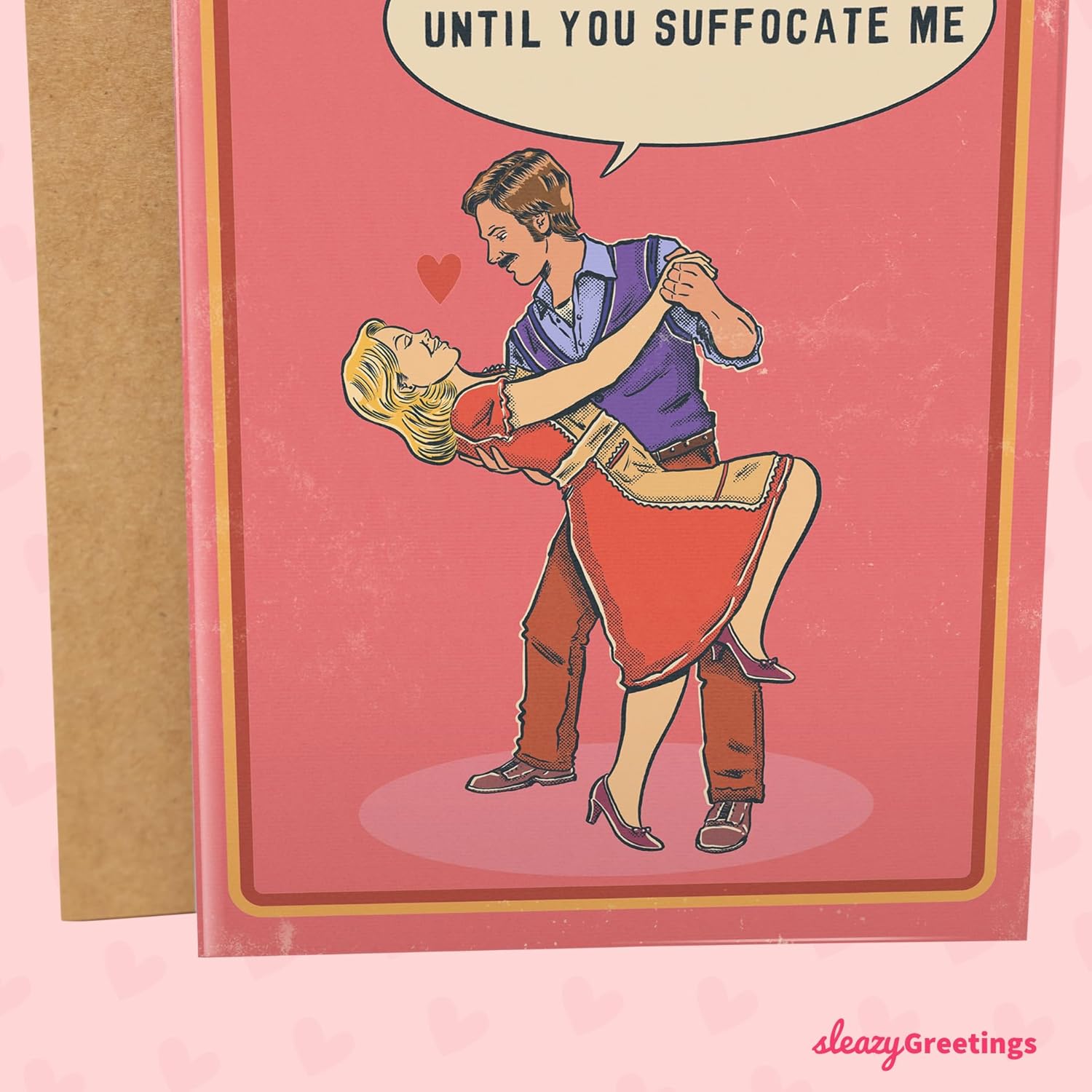 Funny Valentines Day Card For Him Her - Naughty Card - Hilarious Anniversary Card For Husband - Inappropriate Valentine'S Day Card For Men Women - 'Until You Suffocate Me' Card