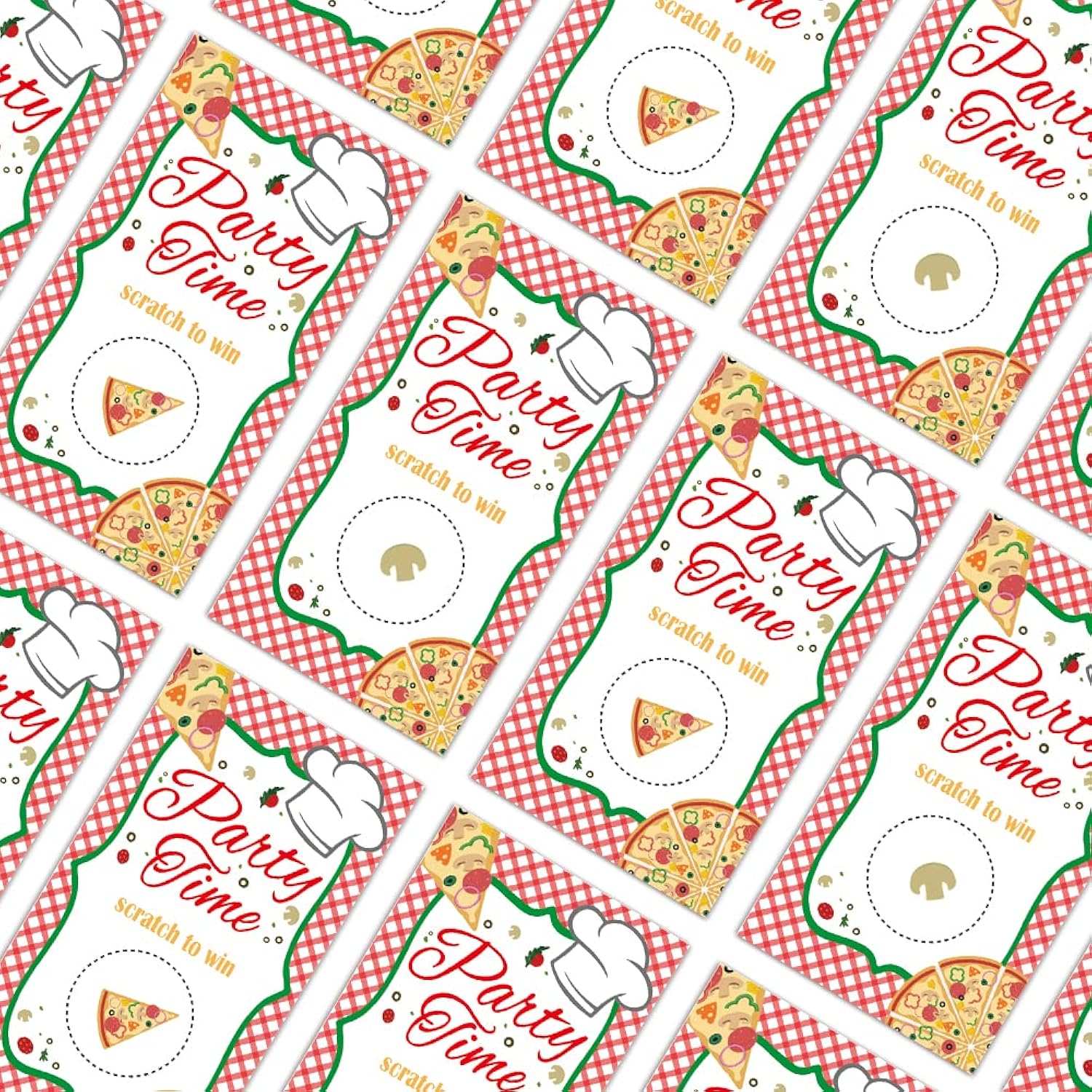 Pizza Party Scratch Off Game Cards?32 Pcs? Wedding Bridal Baby Shower Scratch Off Cards Activity For Christmas Thanksgiving Raffle Tickets Family Holiday Games Supplies For Kids Adults