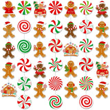Gingerbread Man Hanging Garlands 8Pcs Christmas Party Supplies Christmas Candy Cane Peppermint Hanging Paper Garlands Gingerbread House Banner For Boys Girls Xmas Santa Claus Holiday Decor