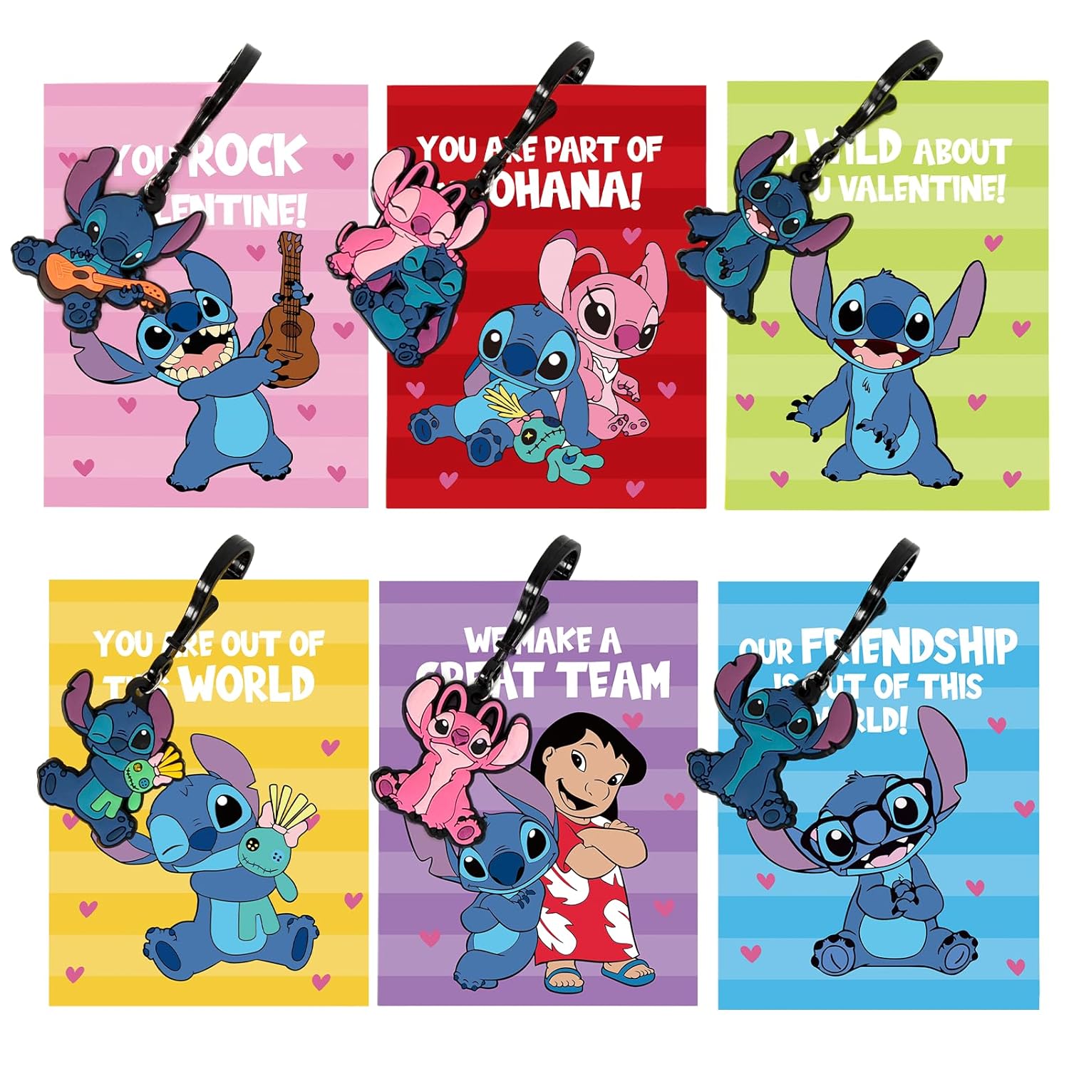 Valentines Day Gifts For Kids, Pack Of 24 Valentines Cards For Kids With Cute Keychains, Valentine'S Day Greeting Cards For Boys Girls Party Favors, Calssroom Exchange