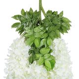 24 Pack (Total 86.4 Feet) Artificial Fake Wisteria Vine Rattan Hanging Garland Silk Flowers String Home Party Wedding Decor (24, White)