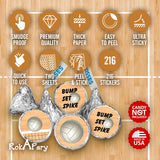216 Sports Volleyball Kisses Stickers, Kisses Stickers For Birthday Party, Baby Shower, Wedding, Graduation, Or Any Family Event Decorations, Candy Not Included. Made In Usa