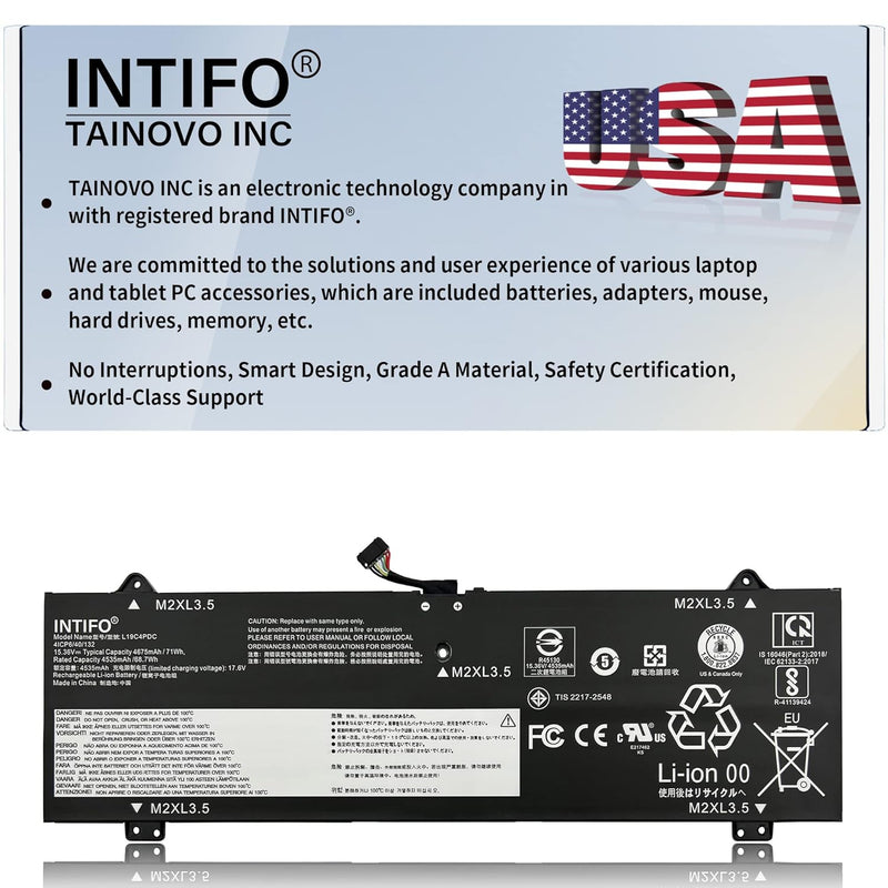 71Wh L19C4Pdc Laptop Battery Compatible With Lenovo Ideapad Yoga 7-14Itl5 7-15