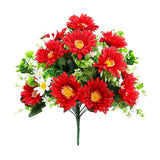 Artificial Cemetery Flowers For Grave, 24 Branches Daisy Fake Silk Flowers Bouquet For Funeral Gravesite Memorial Day Outdoor Decorations