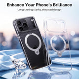 Clear iPhone 18 Pro Case with 360 Spin Magnetic Stand and Transparent Design