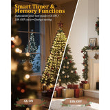Christmas Tree Lights, 400 Led Christmas Lights With 8 Light Modes & Memory Function, 6.6Ft X 16 Lines Outdoor Christmas