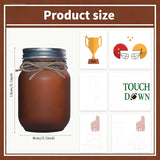 3 Pcs Football Decor Mason Jars Set With 3 Extra Lids, Table Centerpieces Home Vase With Storage Straw Piggy Bank Lids, Sports Party Game Rustic Decorations For Touch Down Rugby Day Go Team