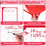 Diy Valentine'S Day 14 Things I Love About You Card For Husband Wife Boyfriend Girlfriend Her Him, 2 Sheets Personalized Valentines Scratch Off Cards Set, Date Night Game Gift Ideas (Red)