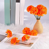 50 Pcs Day Of The Dead Marigold Flower Bulk Fiesta Flowers Artificial Dia De Los Muertos Decorations For Mexican Backdrop Party Floral With Stems Diy Marigold Garland