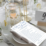 Blue Bow Wedding Shower Games, Over Or Under Wedding Games For 25 Guests, Engagement Bridal Shower Party Cards, Engagement & Bridal Party Supplies-4X9 Inch-A14