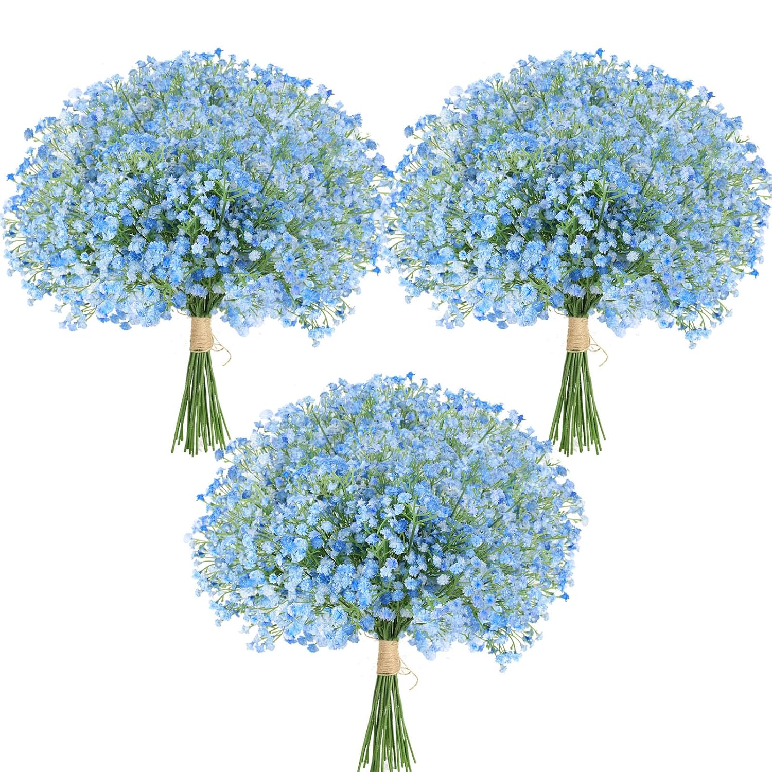 30 Pcs Baby'S Breath Artificial Flowers - Blue Small Babys Breath Flowers - Real Touch Fake Gypsophila Bouquets For Wedding Decor, Party Arrangements, Home Decoration, Diy Crafts