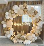 91 Piece White and Gold Balloon Arch Kit DIY Party Decoration Set for Wedding Birthday and Events