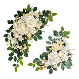 Pack Of 2 Wedding Arch, Artificial Flowers, Wedding Decor?Flower Garland Be Suited To Banquet, Party, Reception Entrance Welcome Sign And Background Decoration (Milky White)