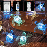 Turtle Decor String Lights, Beach Theme Decorations Lights For Christmas Decorations, Remote 10 Ft 30 Leds With Battery