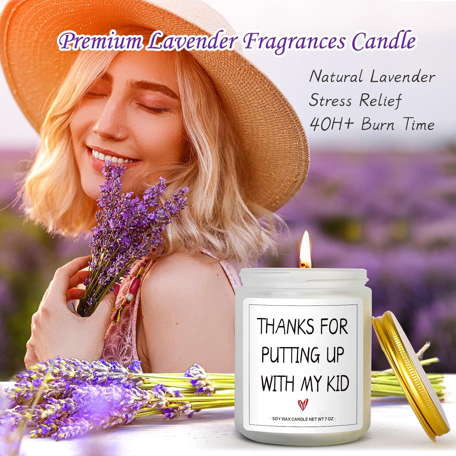 Teacher Appreciation Gifts Thank You Gifts For Daycare Teacher Women Men Nanny Retirement Gifts Thanksgiving Gifts Graduation Gifts - Thanks For Putting Up With My Kid Candle - 7 Oz