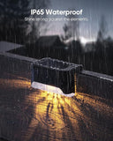 16 Pack Solar Deck Lights Black IP65 Waterproof Fence Step Railing Pathway Lights