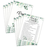 Bridal Shower Game Set - Over Or Under Party Cards For Wedding - Greenery Wedding Party Favor Decor - Tropical Jungle Engagement/Bachelorette Party Games Supplies & Activities - 30 Game Cards(B04)