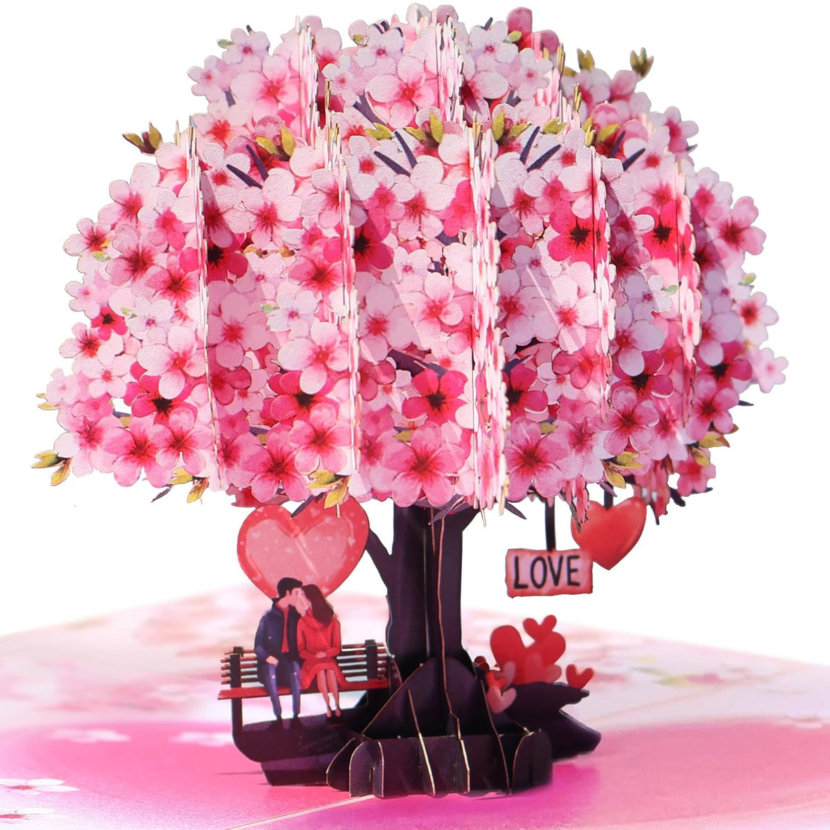 Anniversary Cards For Wife, 3D Pop Up Cherry Blossom Love Tree Card, Romantic Valentine & Wedding Card For Her, Handmade Keepsake Gift For Couples