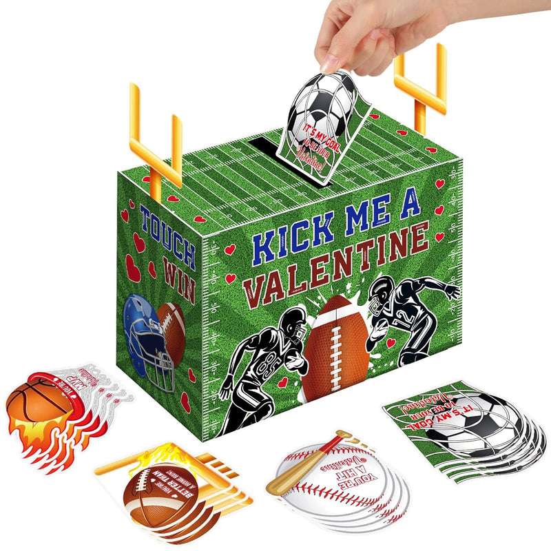 Valentine'S Boxes For Kids Football Valentines Cards With 4 Different Cards Fo