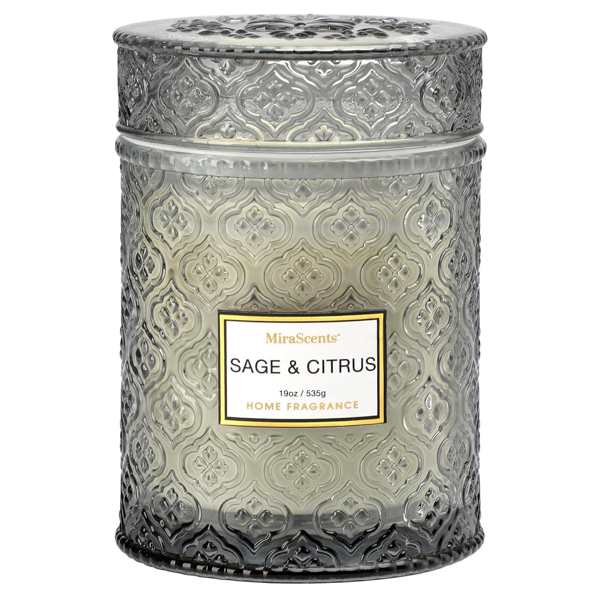 Sage & Citrus Scented Candles, Large Natural Soy Candle, 88 Hours Burning Time, Decorative Candles In Glass, Aromatherapy Candle Gift For Women, 19Oz