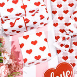 60 Sheets Valentine Heart Tissue Paper Foil Red Love Heart Gift Wrapping Paper For Diy Art Craft Wedding Anniversary Party Decor, 13.8 X 19.7 Inch