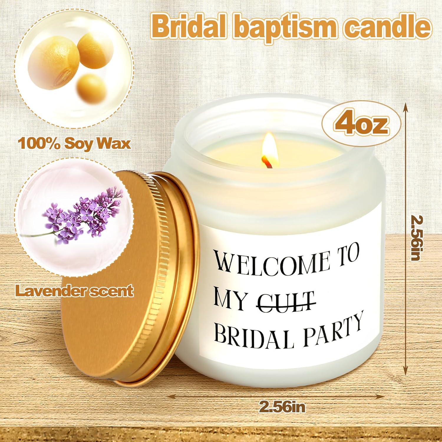8 Pack Bridesmaid Proposal Gifts Welcome To My Bridal Party Bride Candles Maid Of Honor Candles For Bridesmaid Engagement Wedding Party Gifts(White)