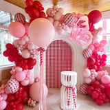 Pink Balloon Arch, Hot Pink Light Pearl White Latex Balloons Different Sizes For Girls Birthday Wedding Baby Shower Valentine'S Day Bridal Shower Bachelorette Party Decorations Supplies
