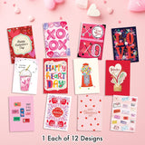 12 Pk Valentine’S Day Greeting Card Assortment With Envelopes, All About Love – 12 Designs With Verses Suitable For Most Ages And Celebrations