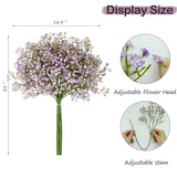 Babys Breath Artificial Flowers, 24 Pcs Gypsophila Bouquet Real Touch For Home, Garden, Wedding, Party & Festival Decorations, Diy Flower Arrangements, Purple