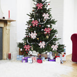 2 Rolls 2.5" 5 Yd Merry Christmas Ribbon Snowflake Wired Ribbon Glitter Gold Red White For Wreath Diy Crafting Gifts Wrapping Party Decoration