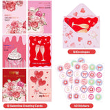 Valentines Cards With Envelopes 12 Galentine Day Cards Blank Inside Foil Embellishment