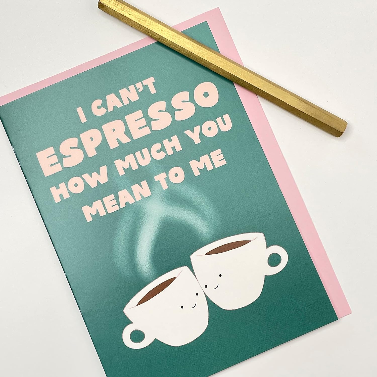 Old English Co. Cute Anniversary Card For Him Her - 'Can'T Espresso'' Coffee Valentine'S Day Card For Husband, Wife, Girlfriend, Boyfriend - Fun Friendship Card For Bff Bestie | Blank Inside Envelope
