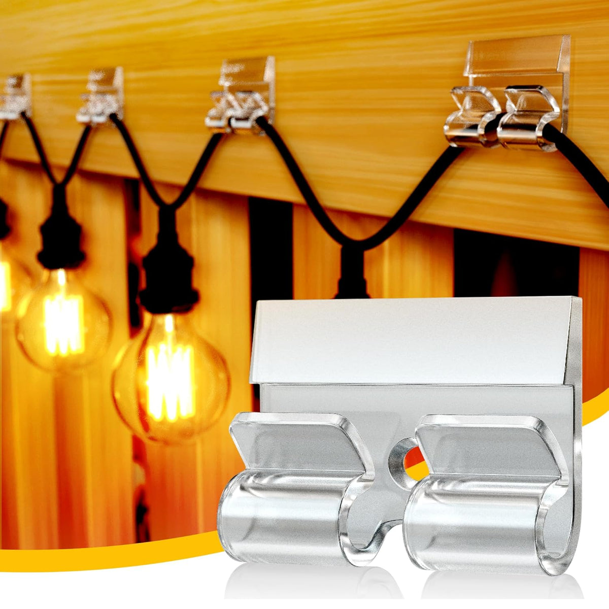 Hooks For Outdoor String Lights Clips 30Pcs Heavy Duty Lights Hooks With Waterproof Adhesive Strips For Hanging Christmas Decoration String Lights Outdoor Lights Clips Hooks For Halloween Xmas