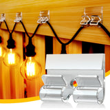 Hooks For Outdoor String Lights Clips 30Pcs Heavy Duty Lights Hooks With Waterproof Adhesive Strips For Hanging Christmas Decoration String Lights Outdoor Lights Clips Hooks For Halloween Xmas