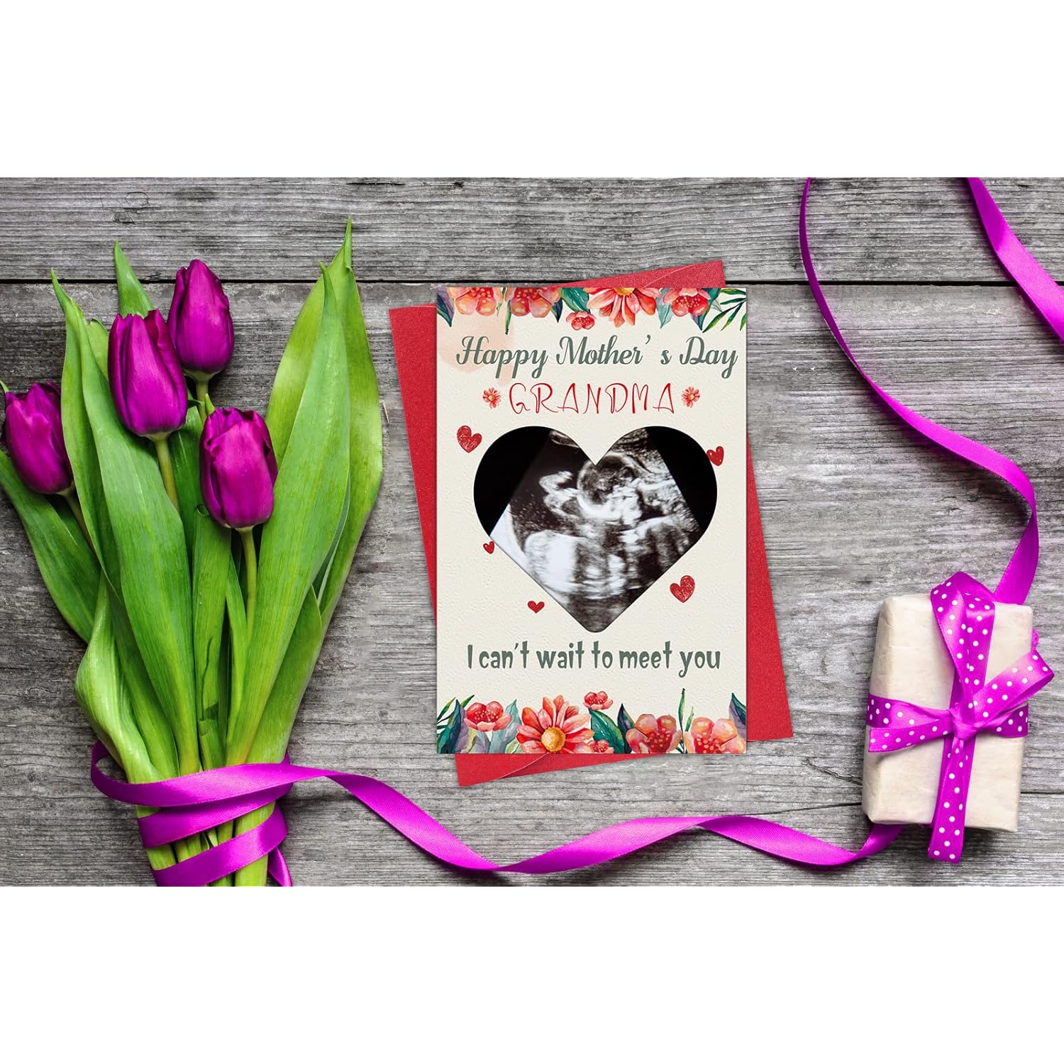 Happy First Mothers Day Card For Grandma, First Grandma Mothers Day Card With Sonogram Picture Insert, 1St Mothers Day Gift Card For New Grandma First Time Grandma Grandma To Be