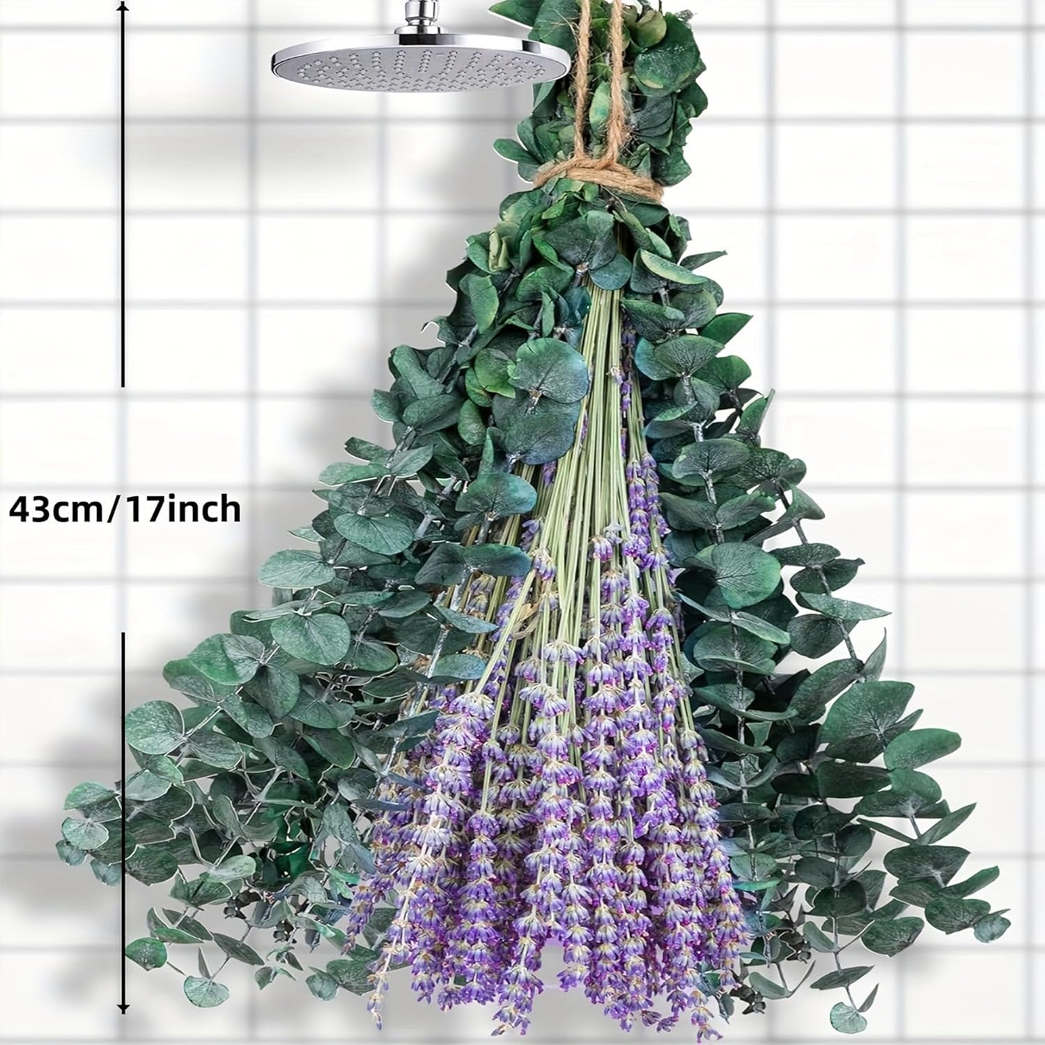 110 Pcs Mix Dried Eucalyptus Stems & Lavender Bundle For Shower, 17" Natural Real Preserved Eucalyptus Leaves Greenery, Lavender For Hanging Shower Plants, Flower Arrangements, Vase Decor