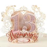 Happy Anniversary Card, Milestone 3D Pop Up Greeting Card For Marriage, Soulmates, Celebration, Being Together, Congratulations For Couples, Husband, Wife (13Rd Anniversary)
