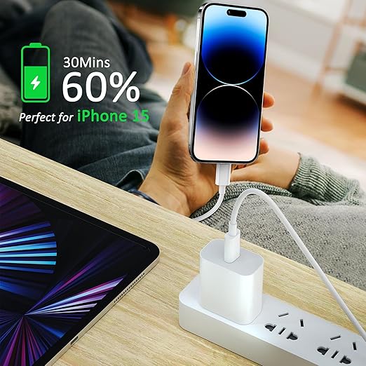 2 Pack 10FT USB C to USB C Fast Charging Cable 60W Type C Charger for iPhone 17 16 15 iPad MacBook
