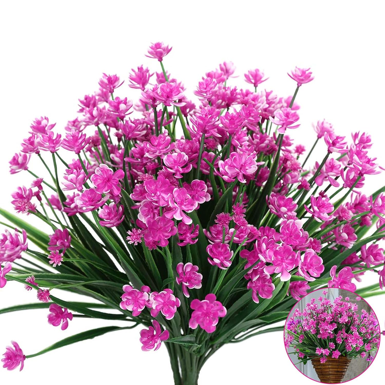 10 Bundles Daffodil Purple Red Artificial Flowers Bulk, Artificial Wildflowers For Decor, Uv Resistant Outdoor Fake Plants, Spring Plastic Faux Flowers For Garden Porch Easter Decor