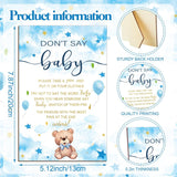 321 Blue Theme Bear Baby Shower Decorations Games Bearly Wait Baby Shower Games Wooden Don'T Say Sign Blue Theme Bear Themed Bearly Wait Gender Reveal Birthday Party Decorations Supplies