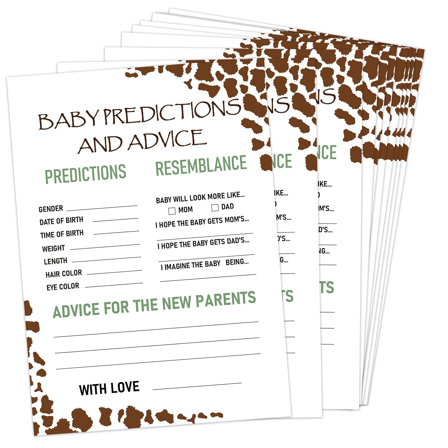 Baby Shower Games - Prediction And Advice Game For 30 Guests With Cards, Gender Reveal Game, Cowboy Baby Shower Supplies (25)