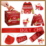 67 Pcs Christmas Ugly Sweater Game Sets With Ugly Sweater Contest Ballot Box, 60 Voting Cards, 3 Games Award Sashes, 3 Xmas Party Award Medal Badges For Christmas Holiday Party Decorations