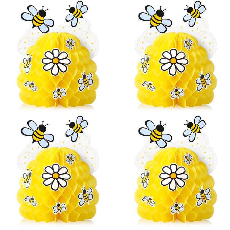 4 Pieces Honey Bee Baby Centerpieces Honeycomb Decorations Bee Honeyco