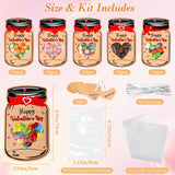 Valentines Day Cards For Kids - 50 Pack Mason Jar Valentine Gifts Cards - Funny Valentines Exchange Cards For School Class Classroom Party Favors (Candy Not Included)