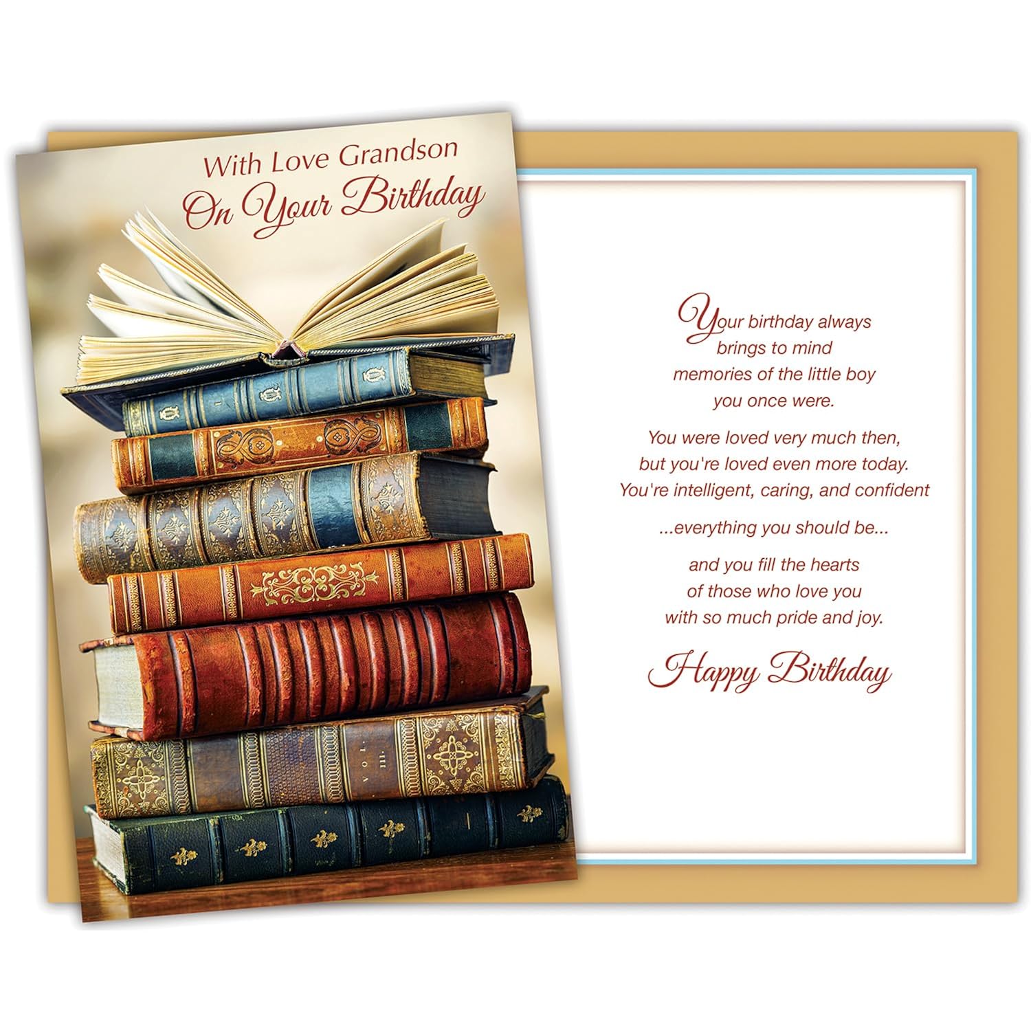 - Birthday Card For Grandson - Made In Usa - Large Card Opens To 10" X 7.75" - D#95736
