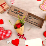 Will You Be My Valentine Card – Handmade Cute Love Card Matchbox With Mini Rose, Surprise Gift, I Love You Box, Valentines Day Gift For Her, Him, Wife, Husband, Or Girlfriend, Boyfriend, Couples